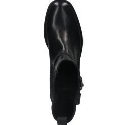 Manfield Zwarte leren chelsea boots met gesp^DAMES Enkellaarsjes