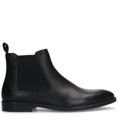Manfield Zwarte leren chelsea boots^Heren Boots