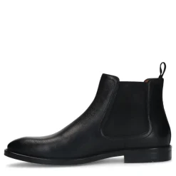 Manfield Zwarte leren chelsea boots^Heren Boots