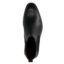 Manfield Zwarte leren chelsea boots^Heren Boots