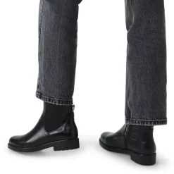 No Stress Zwarte leren chelsea boots met crocoprint^DAMES Enkellaarsjes