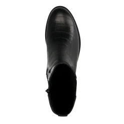 No Stress Zwarte leren chelsea boots met crocoprint^DAMES Enkellaarsjes