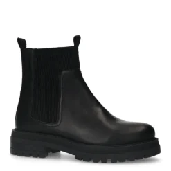 Manfield Zwarte leren chelsea boots^DAMES Enkellaarsjes