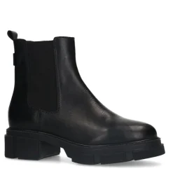 Manfield Zwarte leren chelsea boots^DAMES Enkellaarsjes