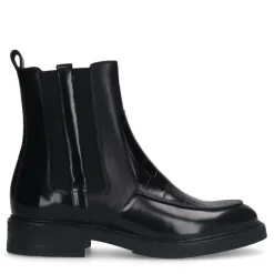 Manfield Zwarte leren chelsea boots^DAMES Enkellaarsjes