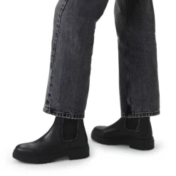 Manfield Zwarte leren chelsea boots^DAMES Enkellaarsjes