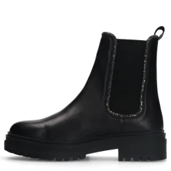 Manfield Zwarte leren chelsea boots^DAMES Enkellaarsjes