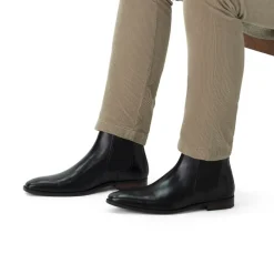 Van Lier Zwarte leren chelsea boots^Heren Boots