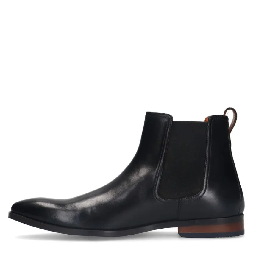 Van Lier Zwarte leren chelsea boots^Heren Boots