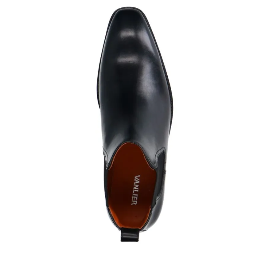 Van Lier Zwarte leren chelsea boots^Heren Boots