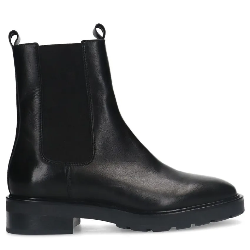Manfield Zwarte leren chelsea boots^DAMES Enkellaarsjes