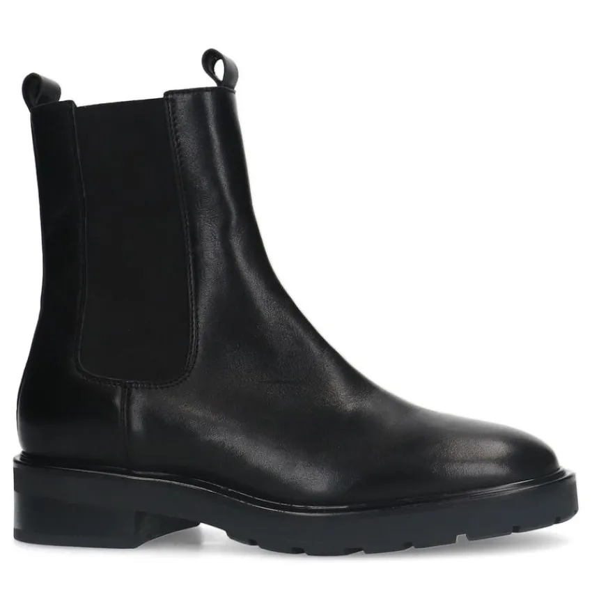 Manfield Zwarte leren chelsea boots^DAMES Enkellaarsjes
