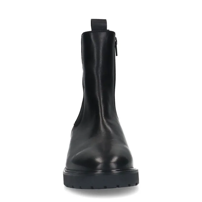 Manfield Zwarte leren chelsea boots^DAMES Enkellaarsjes