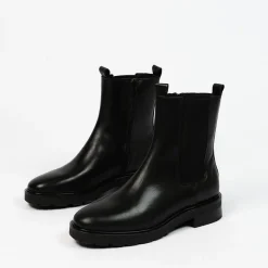 Manfield Zwarte leren chelsea boots^DAMES Enkellaarsjes