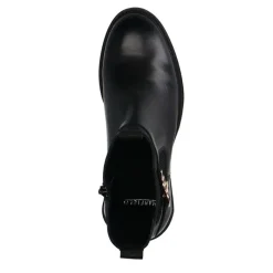 Manfield Zwarte leren chelsea boots met gesp^DAMES Enkellaarsjes