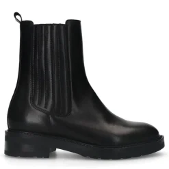 Manfield Zwarte leren chelsea boots^DAMES Enkellaarsjes