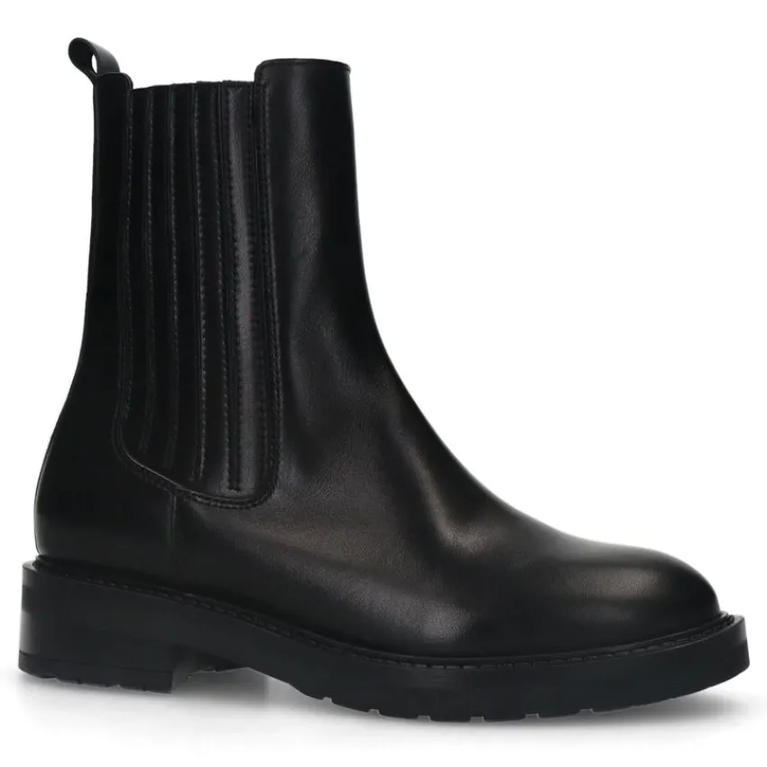 Manfield Zwarte leren chelsea boots^DAMES Enkellaarsjes