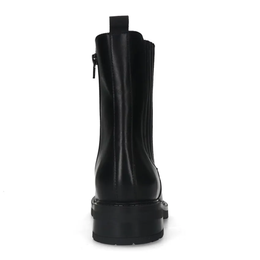 Manfield Zwarte leren chelsea boots^DAMES Enkellaarsjes