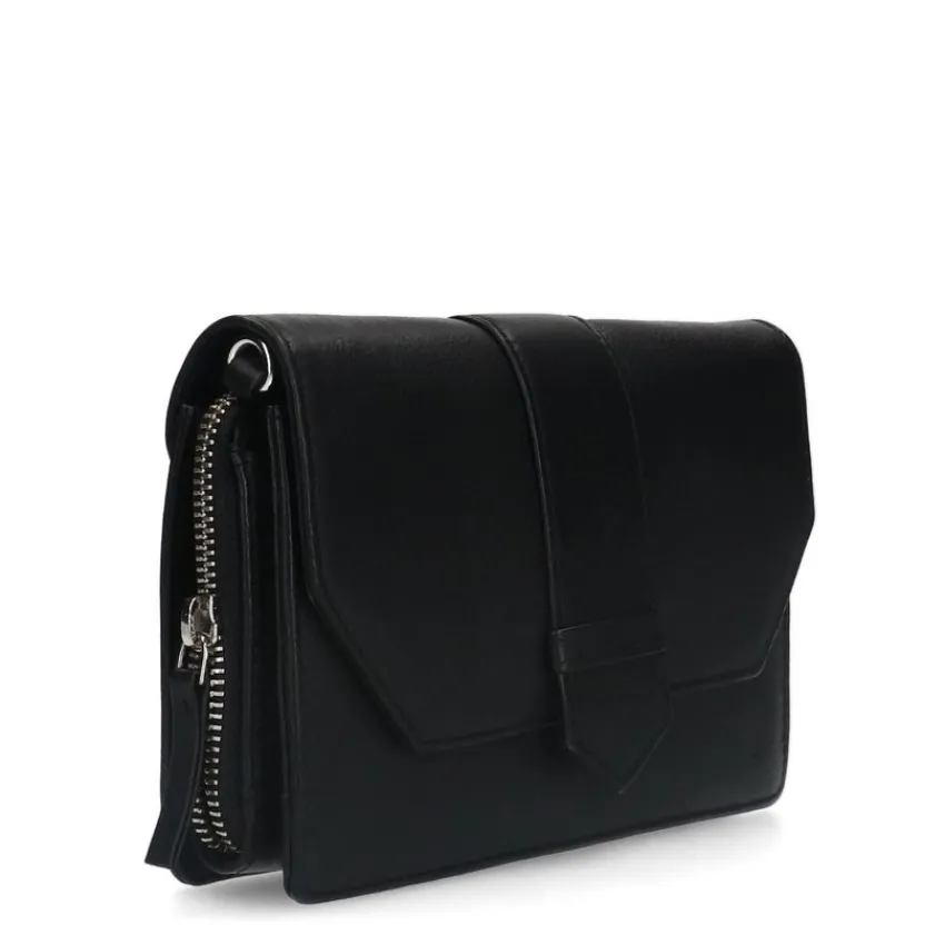 Manfield Zwarte leren clutch^ Clutches