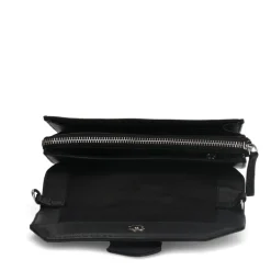 Manfield Zwarte leren clutch^ Clutches