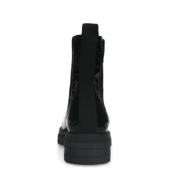 Manfield Zwarte leren croco chelsea boots^DAMES Enkellaarsjes