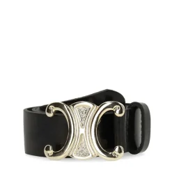 Manfield Zwarte leren dames riem^ Riemen