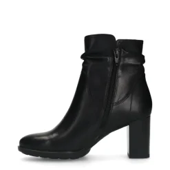 No Stress Zwarte leren enkellaarsjes met hak^DAMES Enkellaarsjes