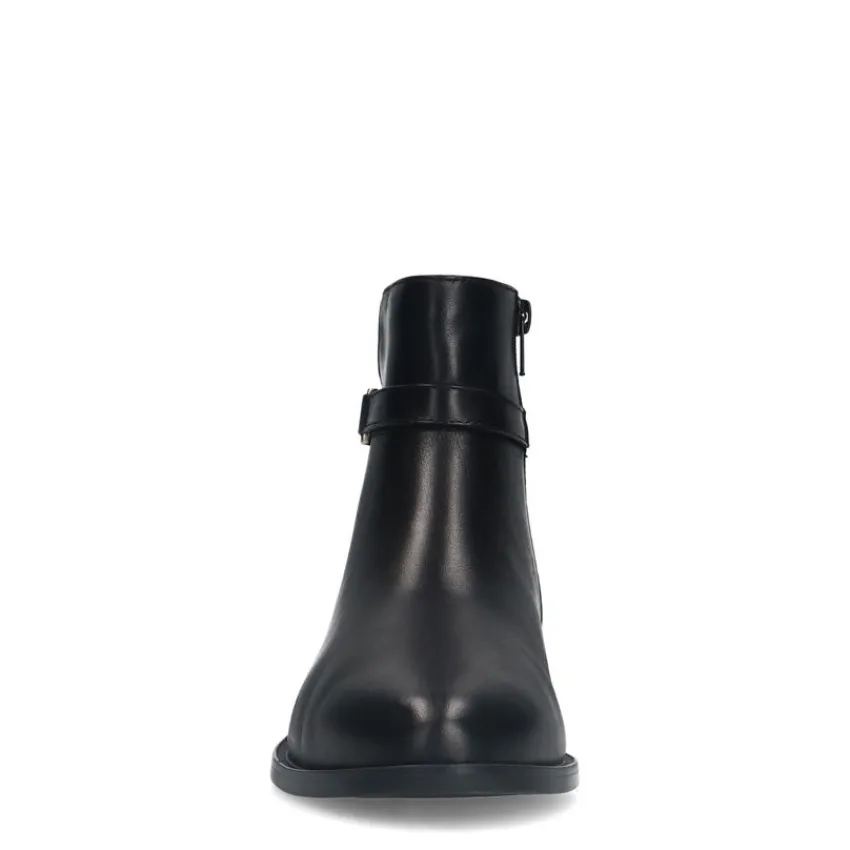 No Stress Zwarte leren enkellaarsjes^DAMES Enkellaarsjes