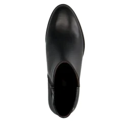 No Stress Zwarte leren enkellaarsjes met hak en zilverkleurige gesp^DAMES Enkellaarsjes