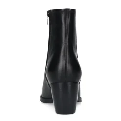 Manfield Zwarte leren enkellaarsjes^DAMES Enkellaarsjes