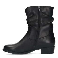 No Stress Zwarte leren enkellaarsjes met hak^DAMES Enkellaarsjes