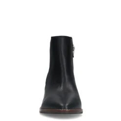 Manfield Zwarte leren enkellaarsjes^DAMES Enkellaarsjes