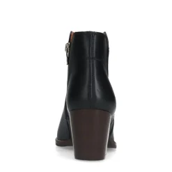 Manfield Zwarte leren enkellaarsjes^DAMES Enkellaarsjes