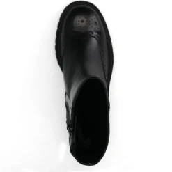 Manfield Zwarte leren enkellaarsjes^DAMES Enkellaarsjes