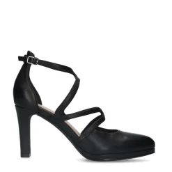 Manfield Zwarte leren gesloten pumps^DAMES Pumps