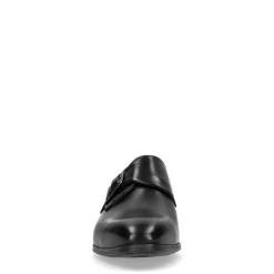 Manfield Zwarte leren gespschoenen^Heren Gespschoenen