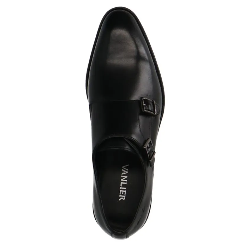 Van Lier Zwarte leren gespschoenen^Heren Gespschoenen