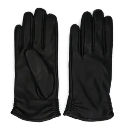 Manfield Zwarte leren handschoenen^ Handschoenen