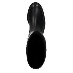 Manfield Zwarte leren hoge laarzen^DAMES Laarzen