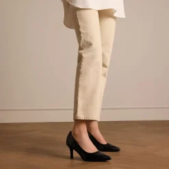 No Stress Zwarte leren klassieke pumps^DAMES Pumps