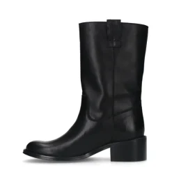 Manfield Zwarte leren laarsjes^DAMES Laarzen