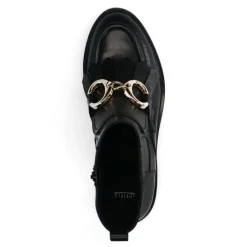 Manfield Zwarte leren laarsjes^DAMES Enkellaarsjes