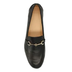 Manfield Zwarte leren loafers^DAMES Loafers