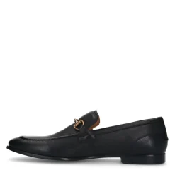 Manfield Zwarte leren loafers^Heren Loafers
