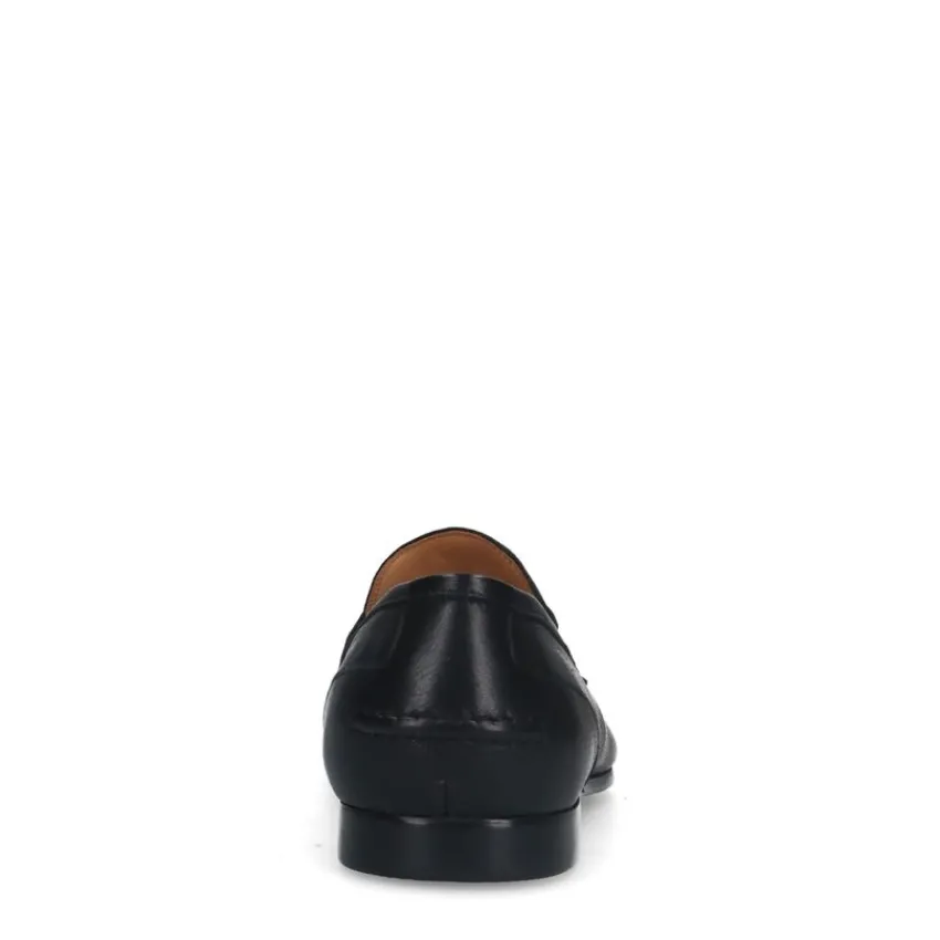 Manfield Zwarte leren loafers^Heren Loafers