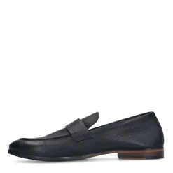 Manfield Zwarte leren loafers^Heren Loafers