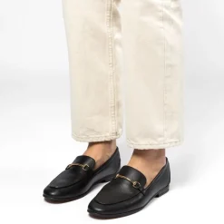 Manfield Zwarte leren loafers^DAMES Loafers