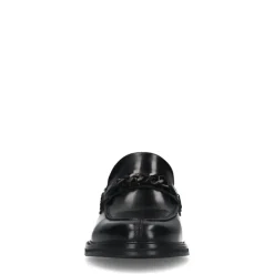 Manfield Zwarte leren loafers^Heren Loafers