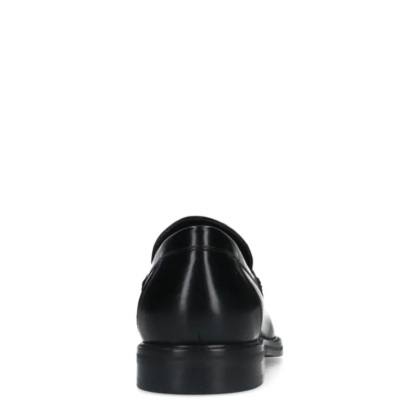 Manfield Zwarte leren loafers^Heren Loafers