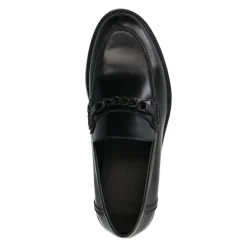 Manfield Zwarte leren loafers^Heren Loafers